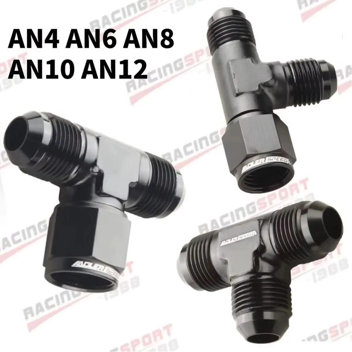 الألومنيوم مضيئة المحملة المناسب AN4 AN6 AN8 AN10 AN12 ذكر مع 4AN 6AN 8AN 10AN 12AN أنثى قطب على الجانب محول أسود