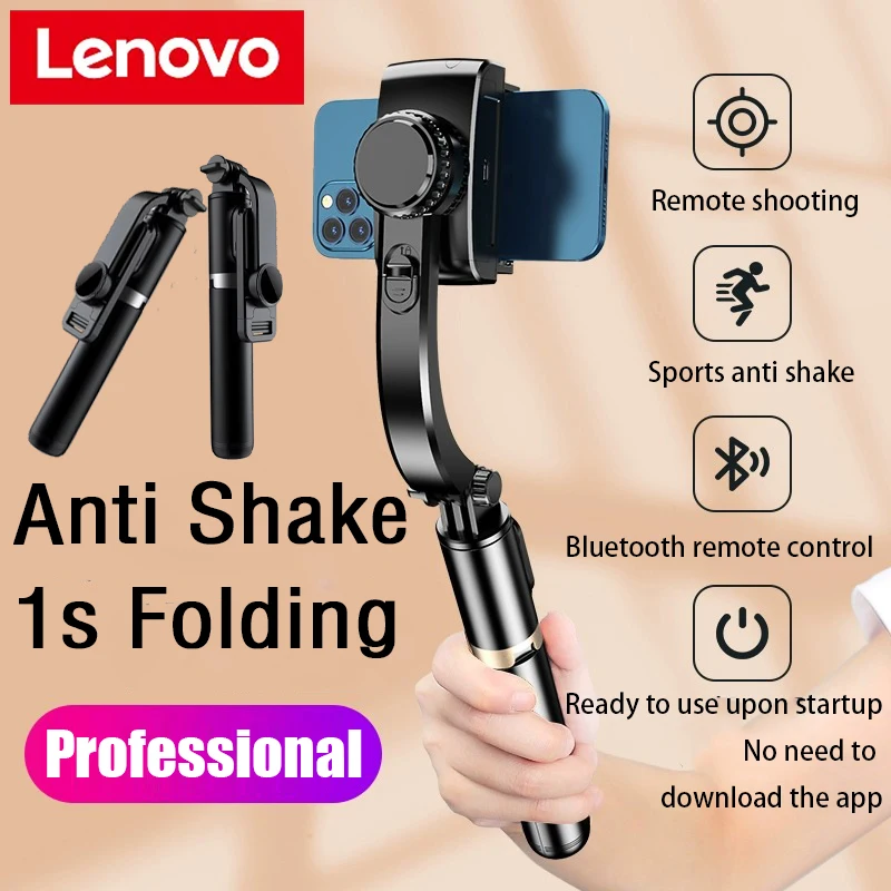 Lenovo Selfie Stick 1045mm with Wireless Bluetooth LED Fill Light Extended Tripod with Remote Shutter for Android IOS Cellphone