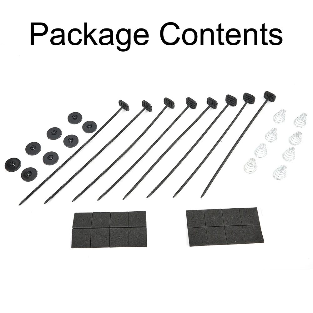 Car Radiator Fan Mounting Kit Set of 2 with Plastic Ties Straps Featuring Springs and Connectors for Fan Attachment