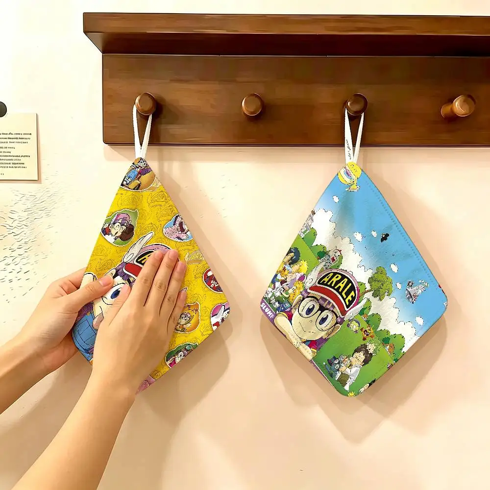 Dr S-Slump Anmie Polyester Cotton Hanging Kitchen Towel, Absorbent Hand Wiping Cloth for Daily Cleaning Drying