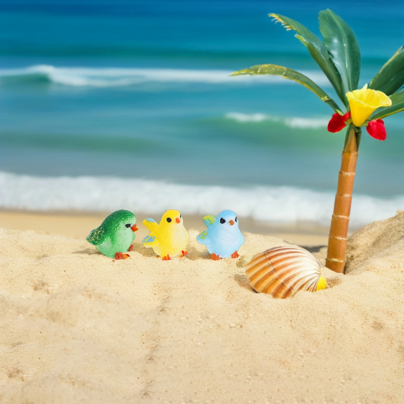 

9pcs Miniature Bird Figurines Resin Micro Landscape Ornaments Garden Decor Outdoor Indoor Diy Accessories Small Statue