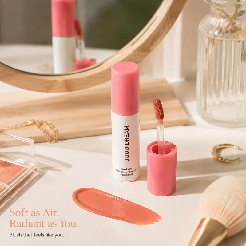 JUJU DREAM Liquid Blush Seamless Cloud Paint Natural Dewy Finish Long Lasting Waterproof Pigmented Cheek Makeup