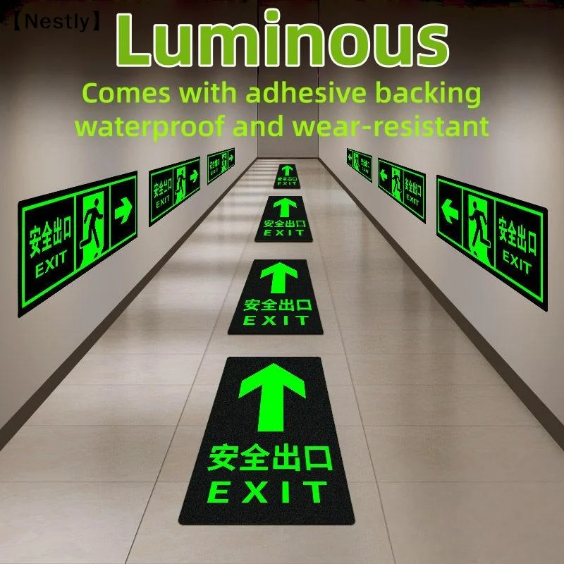 2/6Pcs Self-Adhesive Glow In Dark Sticker Luminous Tape For Exit Sign Wall Safety Stage Night Vision Home Decoration〔Nest〕