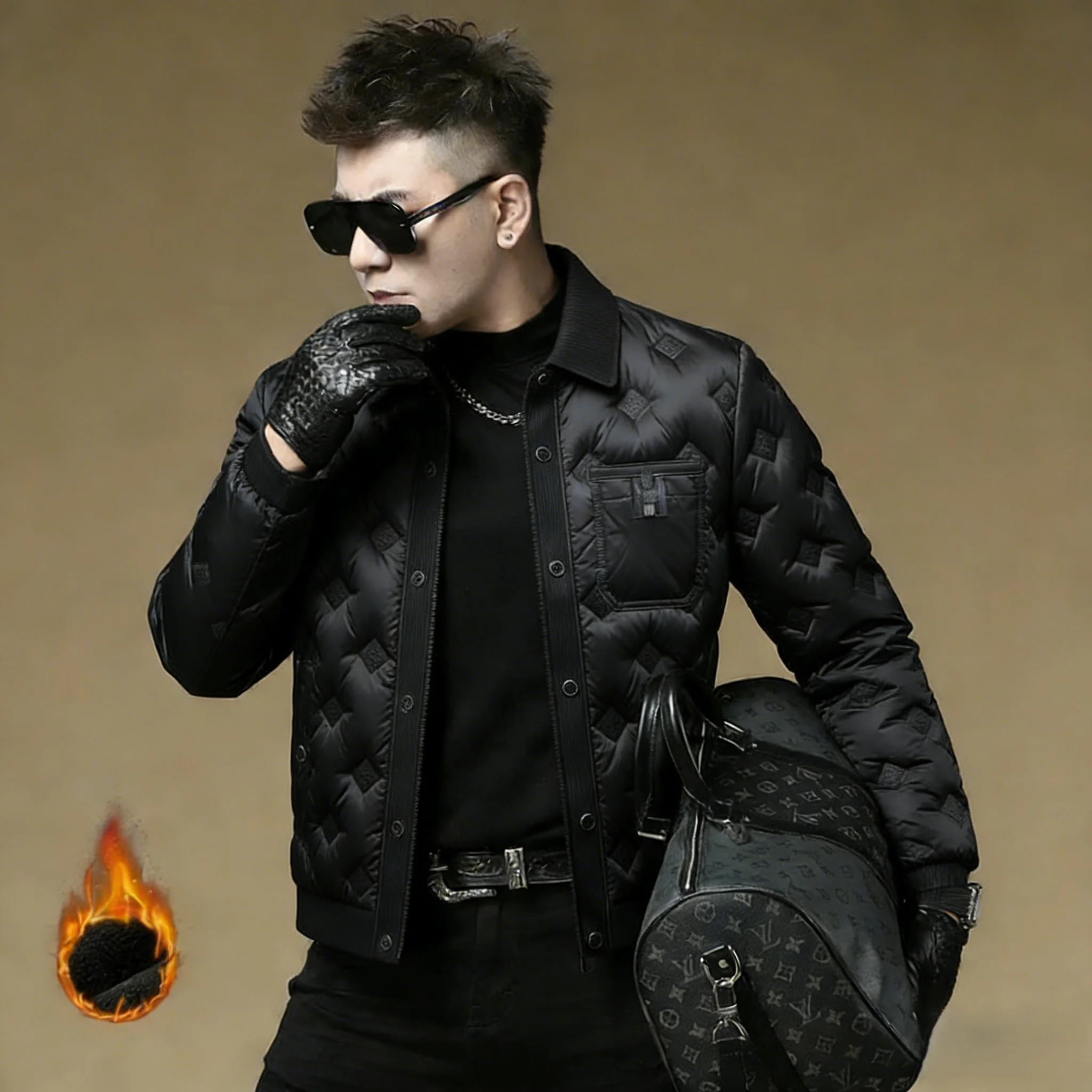 

Мужская приталенная куртка Bla Slim Fit с воротником-стойкой, модная городская, 90% белый и гусиный пух, пуховик