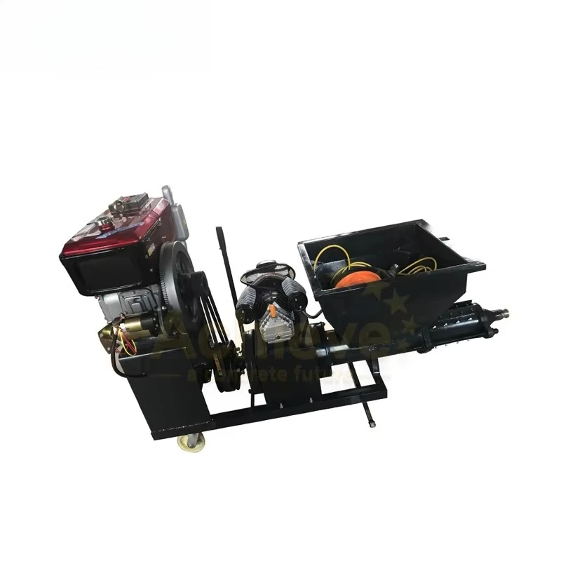 Wet Mixed Concrete Cement Mortar Spraying Plastering Grouting Pump Machine