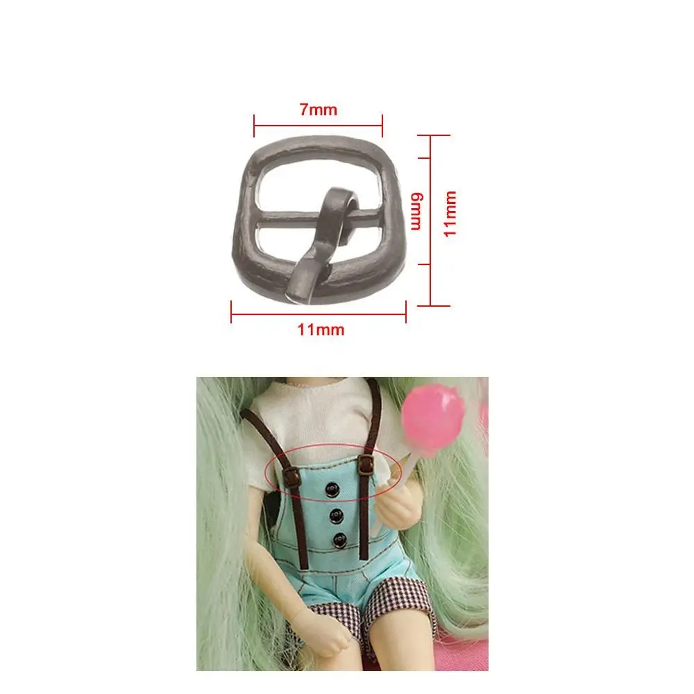 20/40PCS Newest 7mm Tri-glide Buckle Mini Ultra-small Belt Buckle Doll Bags Buckles DIY Doll Buttons Shoes Clothes Accessories