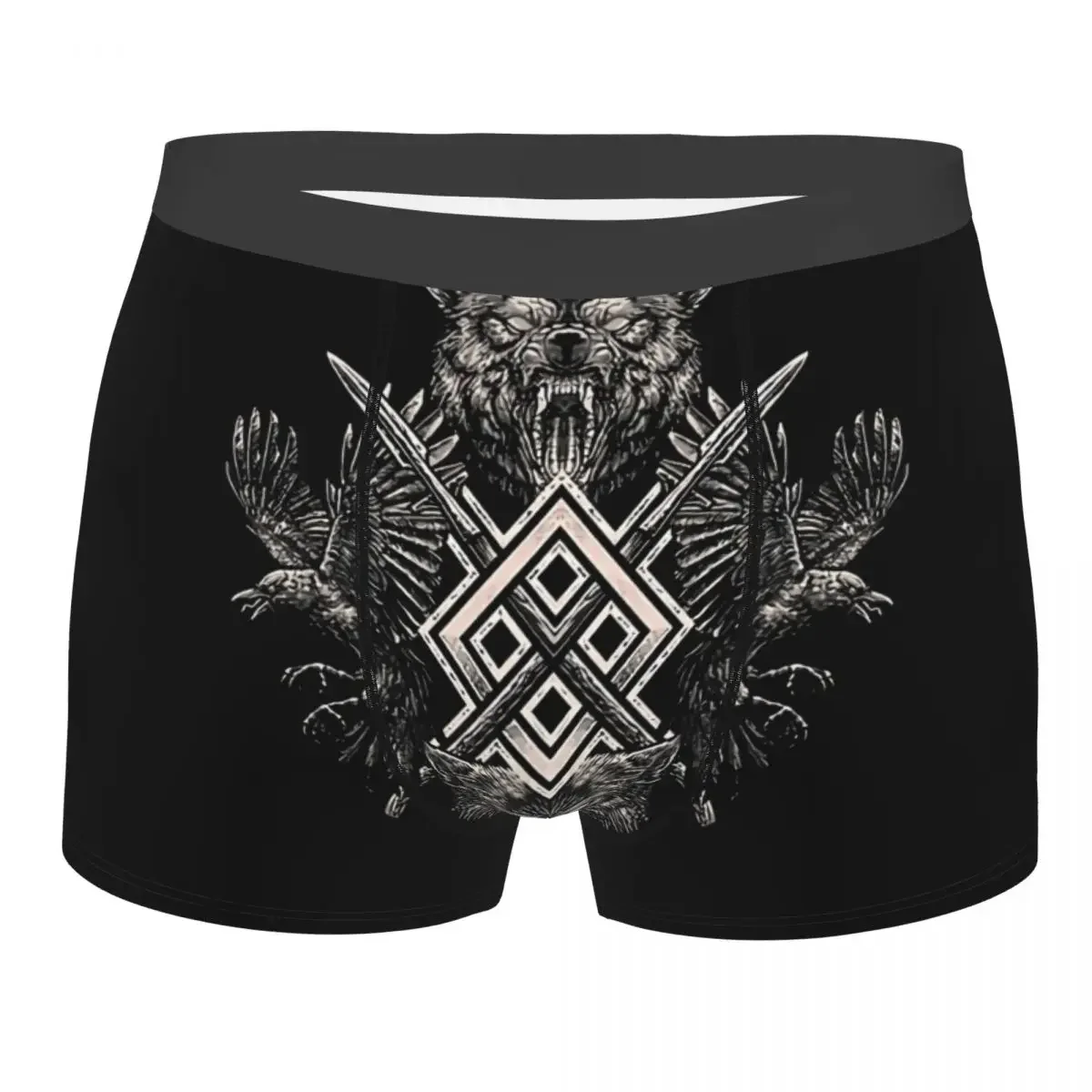 Wolf Raven Of  Freki Gungnir Man's Boxer Briefs Norse Mythology Breathable Underwear Print Shorts Birthday Gifts