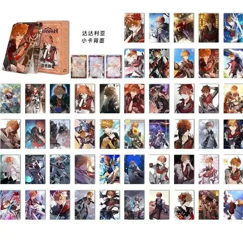 

55PCS Game Genshin Impact Tartaglia Anime Laser Lomo Small Card Cosplay Cartoon Accessories Secondary Collectibles Accessories