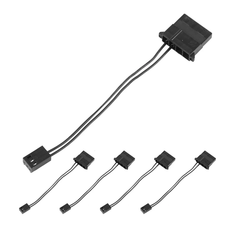 

5Pcs IDE to 3 Pin Fan Power Cable Molex D Plug Power to 3 Pin Connector Computer PC Cooling Convertor Cable