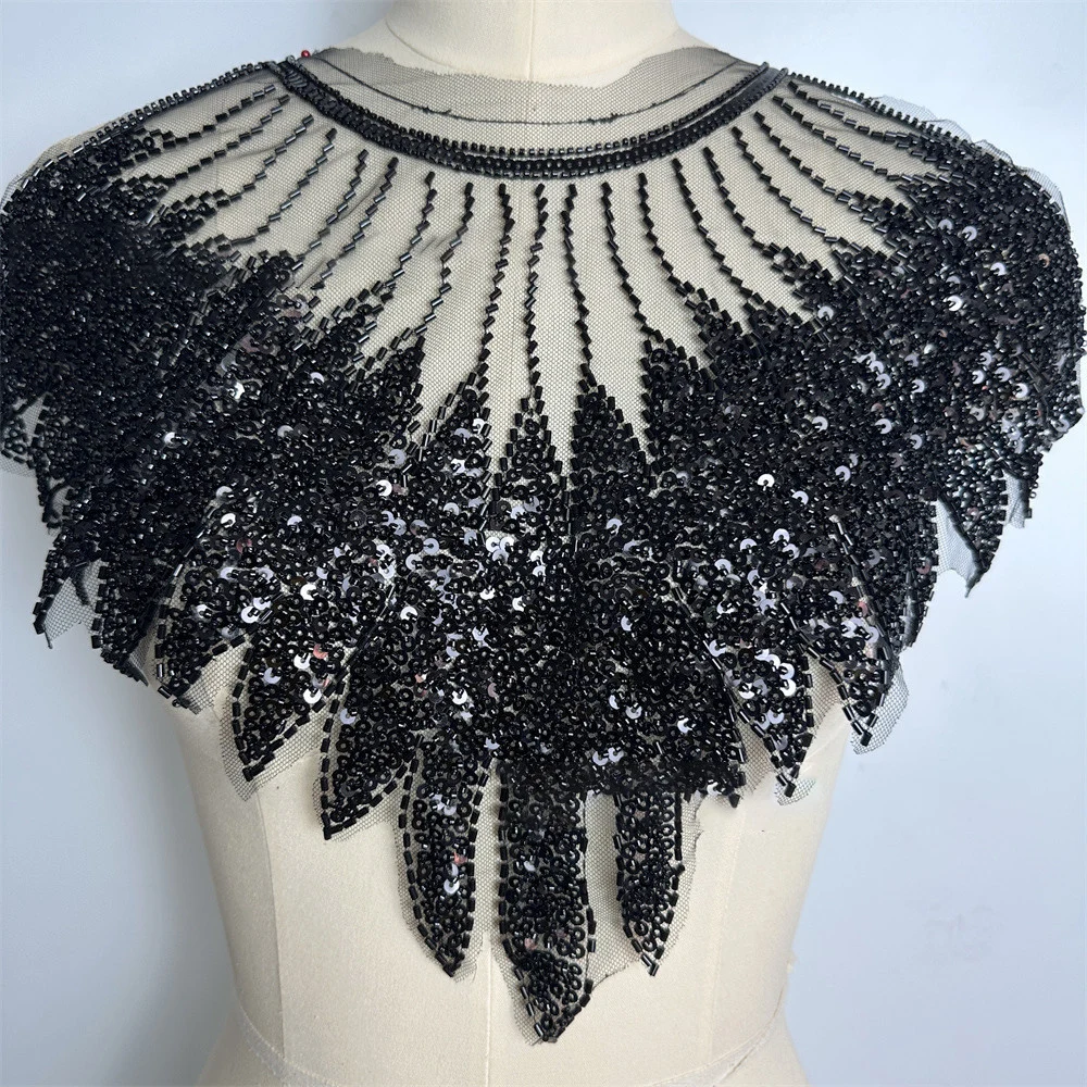 1 Pcs Embroidery Mesh Sequins Bead Embroidery DIY Women\'s Clothing Lace Accessories Cloth Stickers