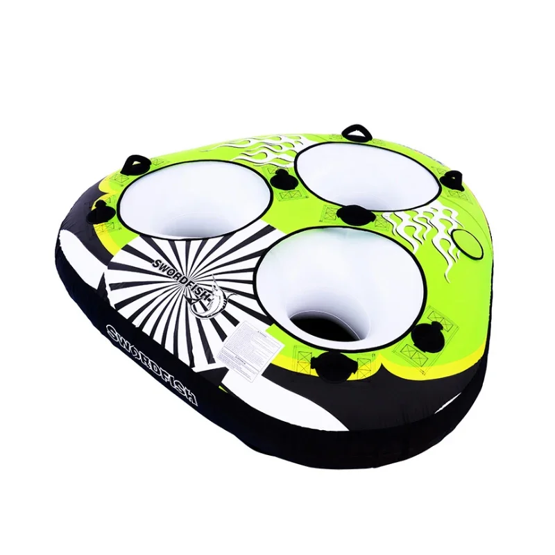 Hot Sale Pvc Inflatable 3 Persons Air Floating Dragging Circle/towing Surf Ring Water Toys