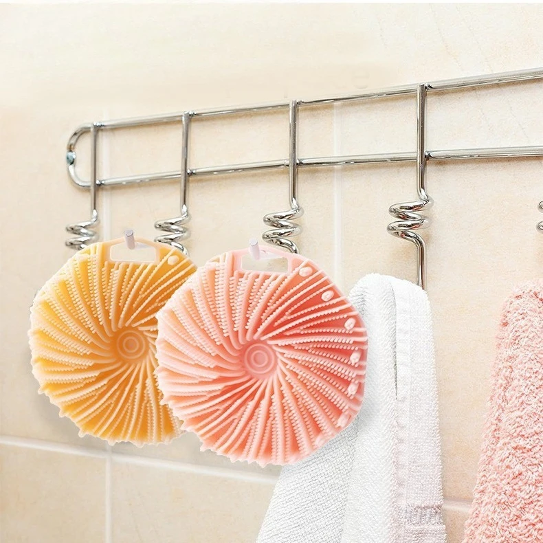 

Мягкий силиконовый скребок для тела, щетка для ванны с эргономичной ручкой, портативный массаж для душа, очистка, отшелушивающий домашний инструмент