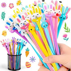 24 Pcs Happy Easter Pen for Kids Cute Easter Rollerball Pen Cartoon Bunny Teacher's Office School Supplies Gifts