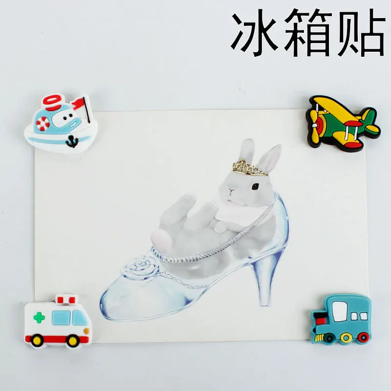50Pcs/Lot Train Plane Car Drawing Board Mini Refrigerator Home Decoration Sticker Magnets Fridge Souvenir Whiteboard Magnets