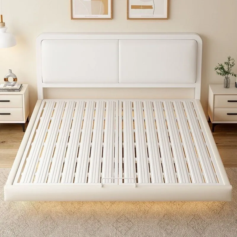 

master bedroom without bedside wrought iron bed frame Double bed Adult apartment Rental house Iron frame bed