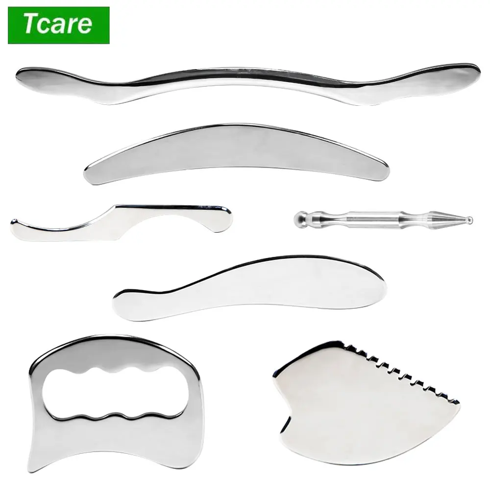 

1/4/7 Pcs Gua Sha Set, IASTM Tool Gua Sha Stainless Steel Muscle Scraper for Soft Tissue Therapy & Reduce Whole Body Muscle Pain