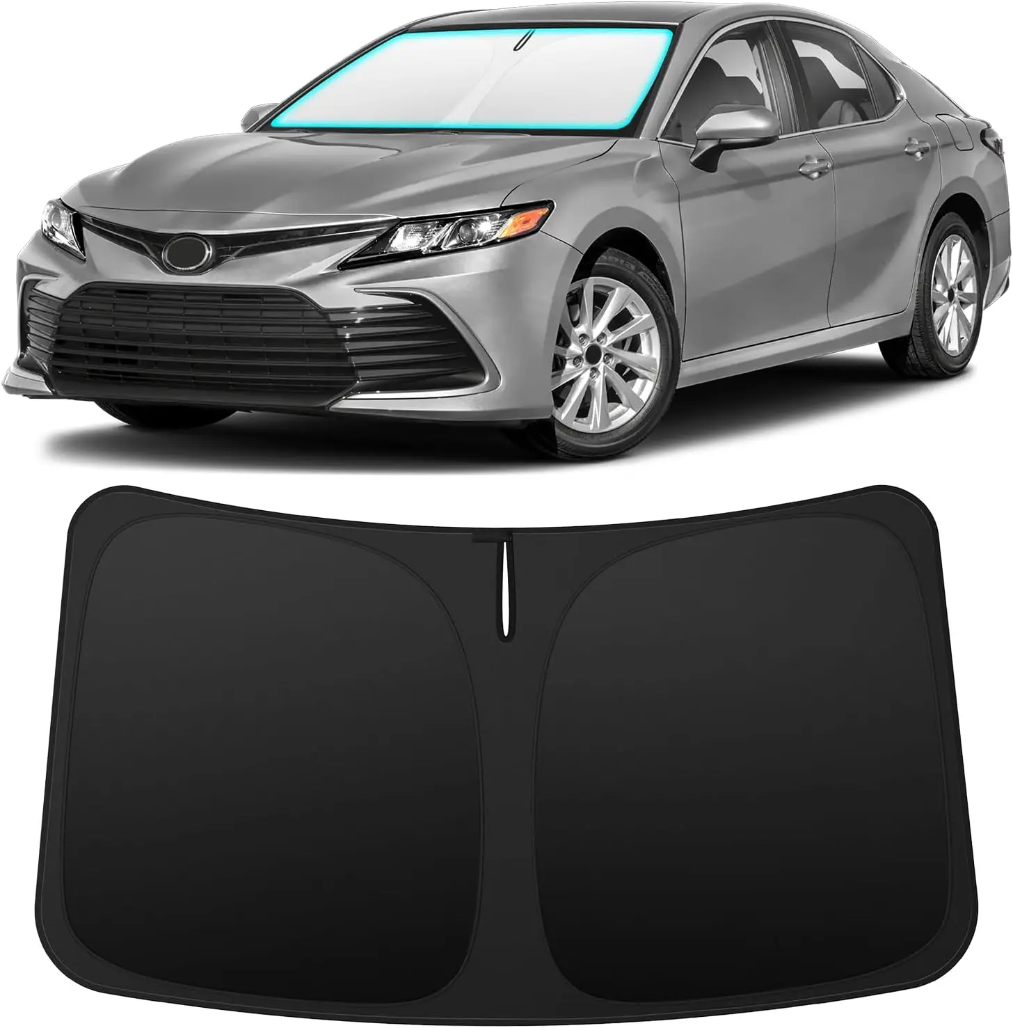 Custom Fit Windshield Sun Shade for Toyota Camry 2018-2024 | Foldable Front Window Sunshade Car Accessories, UV & Heat Reflector, Keeps Interior Cool, Includes Storage Bag