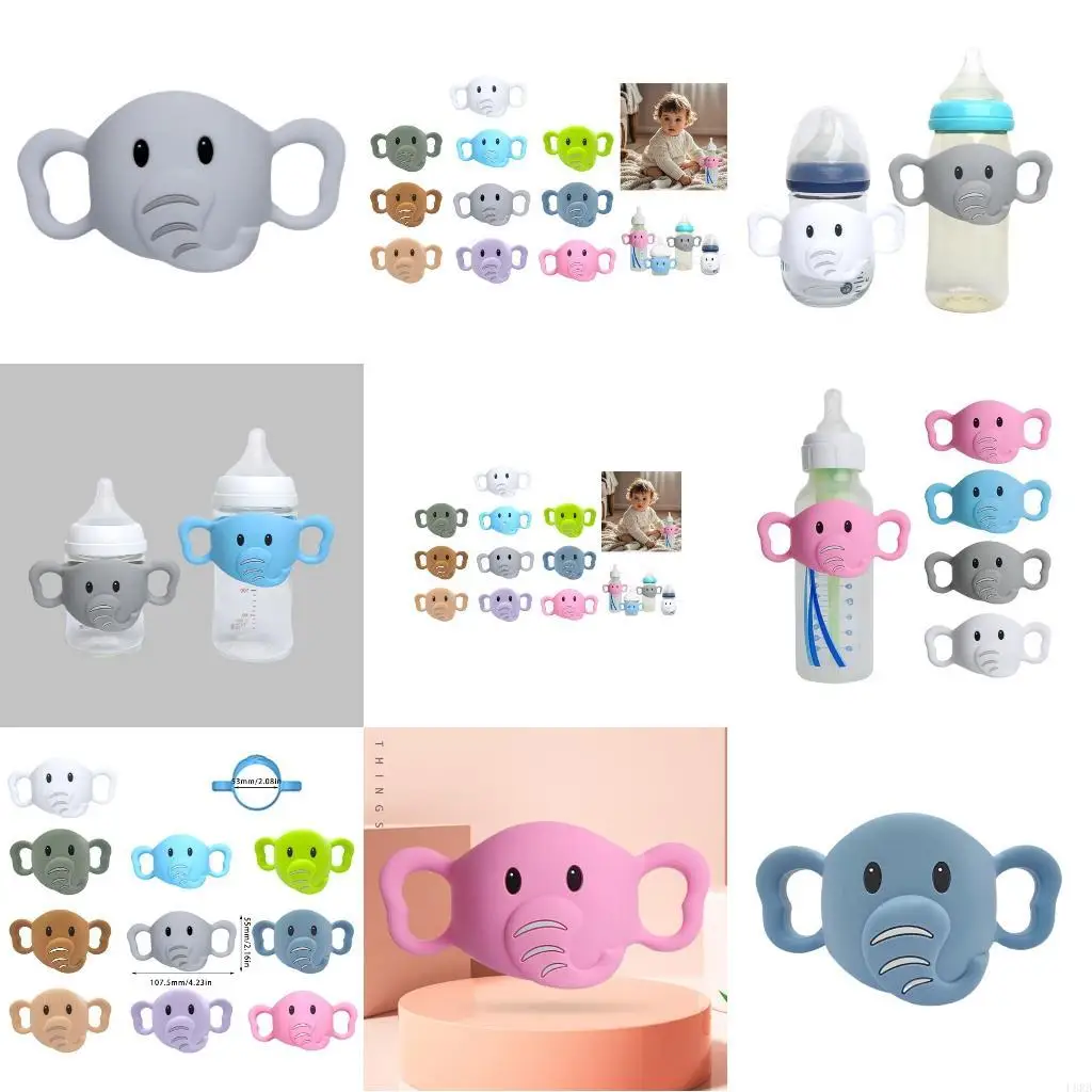 مقابض زجاجات الأطفال قبضة قابلة للإزالة كوب قابل للحمل مقبض قبضة لزجاجات الأطفال عالمية سهلة قبضة سيليكون مقابض L8RB #1