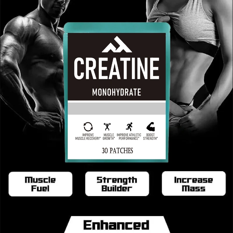 30 رقعة من رقع كرياتين مونوهيدرات عبر الجلد - تدعم العضلات والطاقة الخلوية والوظيفة المعرفية