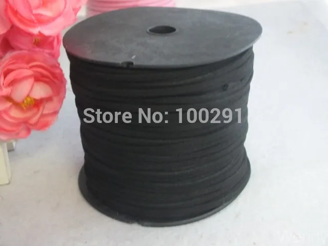 

100yard / 3mm Fashion Natural DIY jewelry cord ,Black Flat Suede Cord ,free shipping