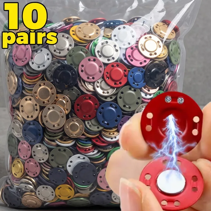 2/10Pairs Ultra Thin Magnetic Snaps Buttons Bags DIY Accessories Invisible Closure Snaps Jackets Coats Sewing Buttons Wholesale