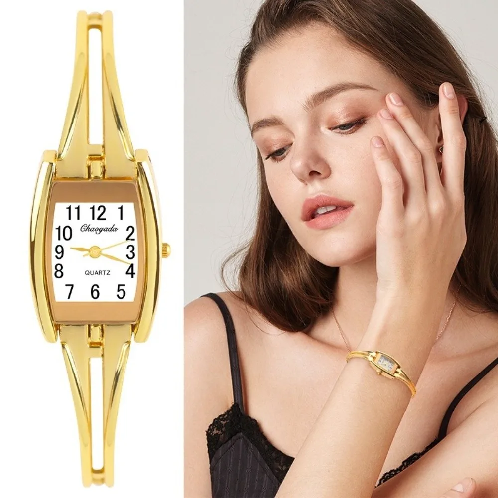 Trendy Retro Women's Wristwatch Elegant Golden/Silver Bracelet Watch Luxury Look Female Clock Gift for Women