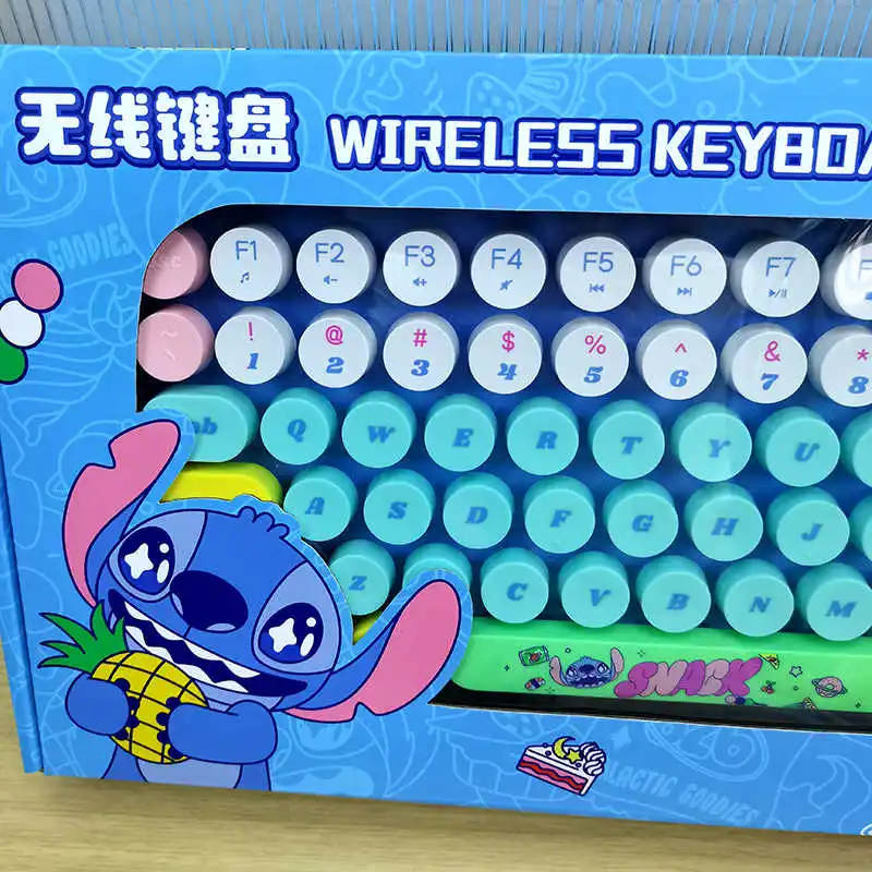 

Original Disney Stitch Wireless Keyboard Food Party Series Cartoon Peripheral Portable Office Supplies Practical Colleagues Gift
