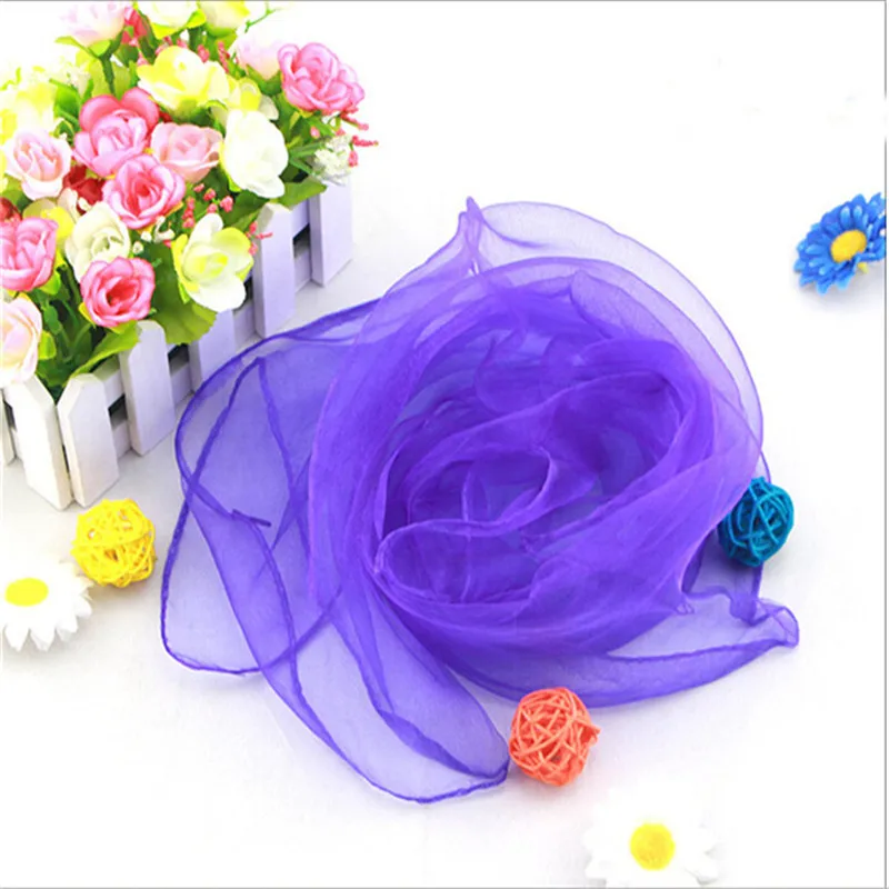 6/12 قطعة وشاح مربع الشيفون الأطفال أداء الرقص الأوشحة لون الحلوى وشاح لفتاة شعوذة التصوير اكسسوارات