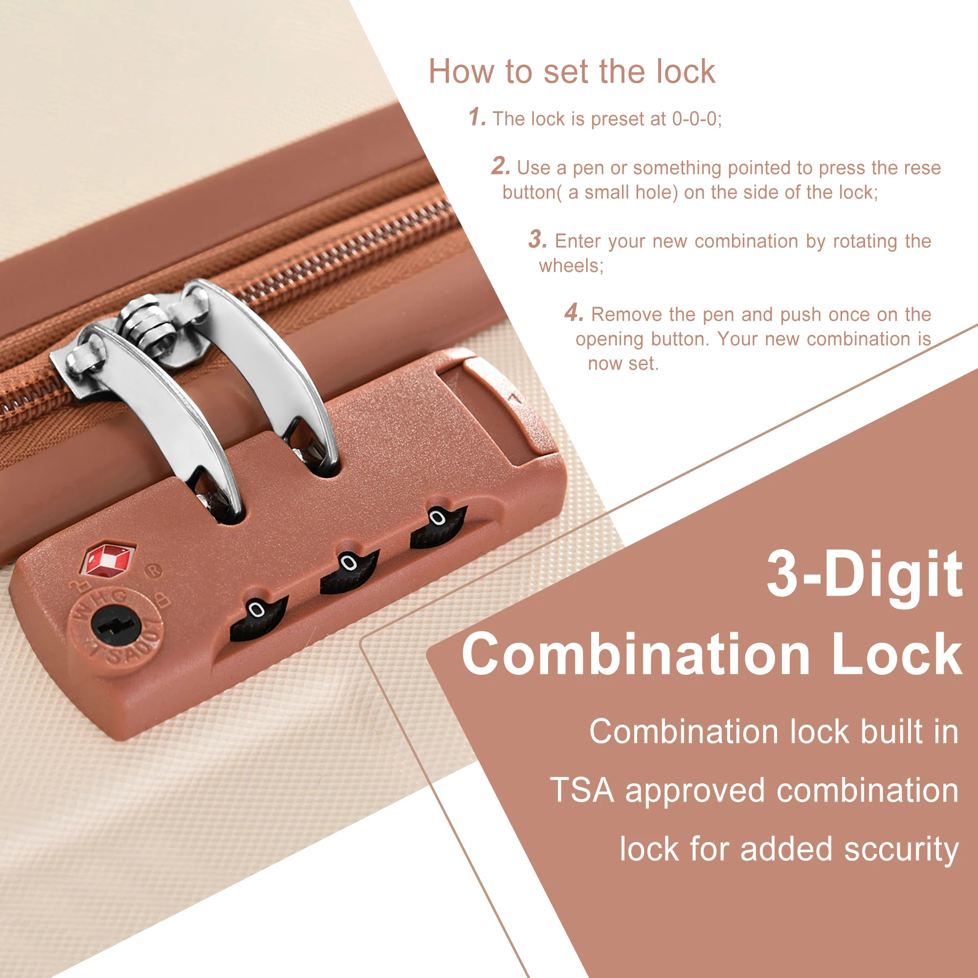 20インチのファッショントロリースーツケース、スピナー付き、ダッフルバッグ1個とトイレタリーバッグ1個付き、週末や長距離旅行の機内持ち込み用ケース