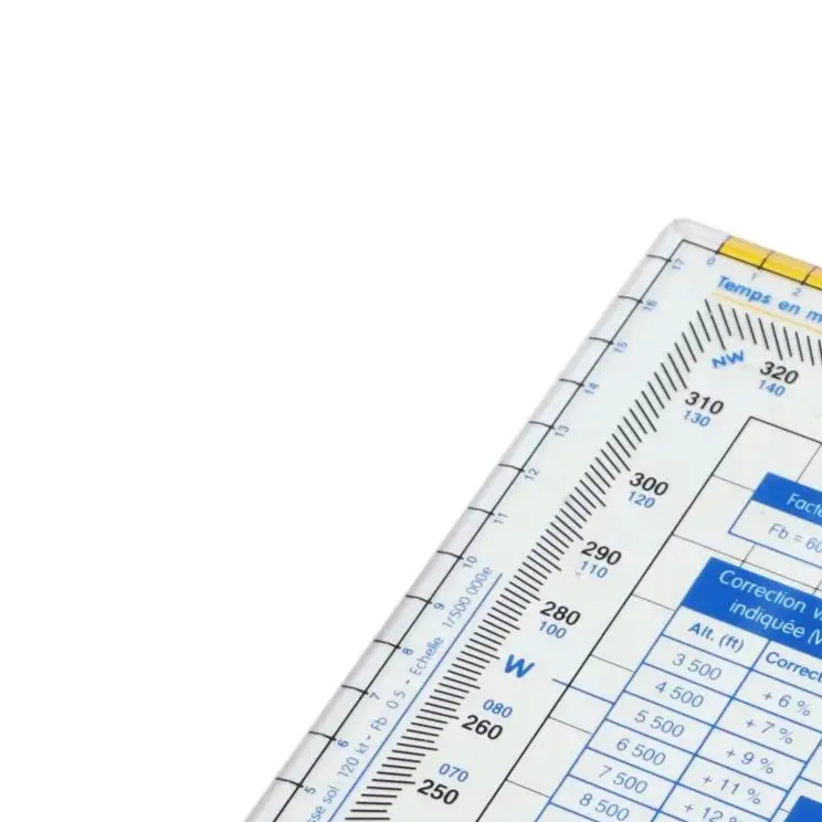 Aviation Navigation Ruler Map Protractor Flight Calibration Tool Plastic Drawing For Compass For Students And Carpentry Measurem