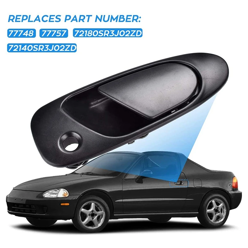 Car Exterior Outside Door Handle Front Rear Pair Set for 1992-1995 Honda Civic 1993-1997 Del Sol  72180SR3J02ZD 72140SR3J02ZD