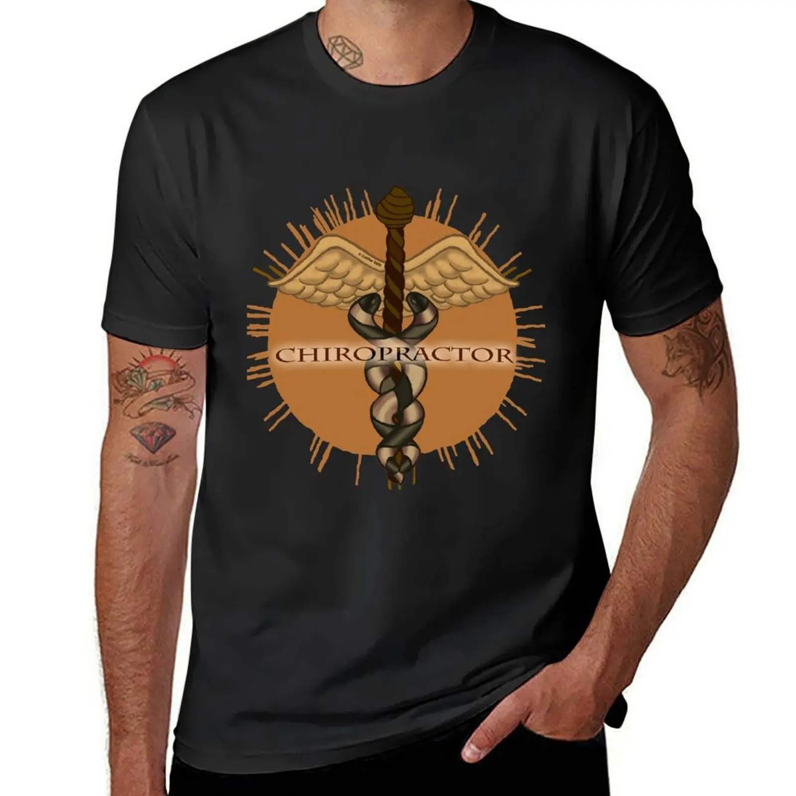 Chiropractor Caduceus T-Shirt blanks customs heavyweights customs design your own heavyweight t shirts for men