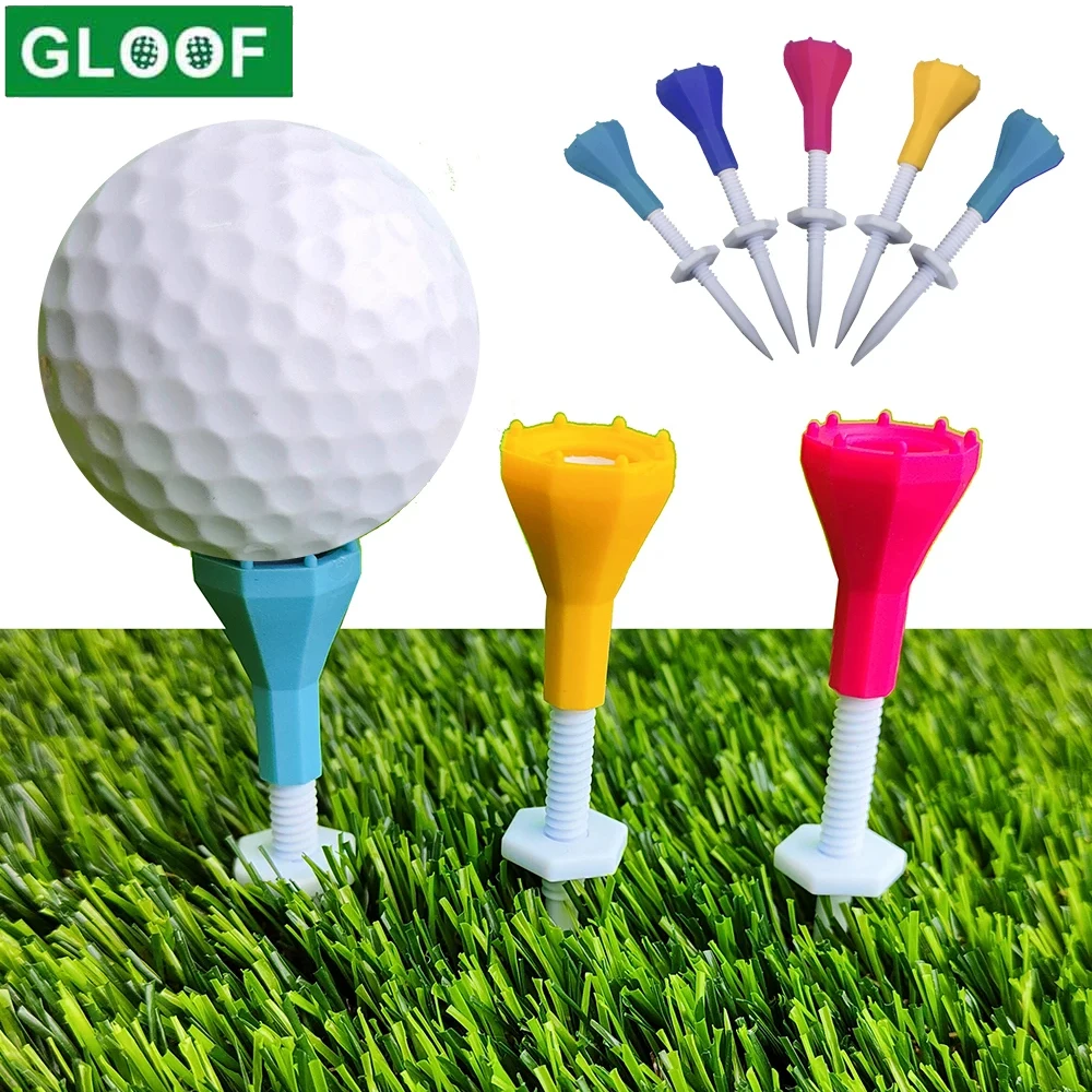 5Pcs/Set Plastic Golf Tees Adjustable Height Freely Durable Golf Tees Stable Training Ball Stand Tees for Golfer Practice