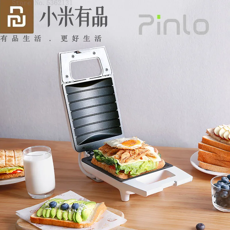 Youpin Pinlo Mini Sandwich Machine Kitchen Breakfast Bread Maker Toaster Toast Machine Frying Egg Maker For Household Appliances 1500w making soup kitchen machine portable food processor with wifi function all in one thermo multifunction food processor