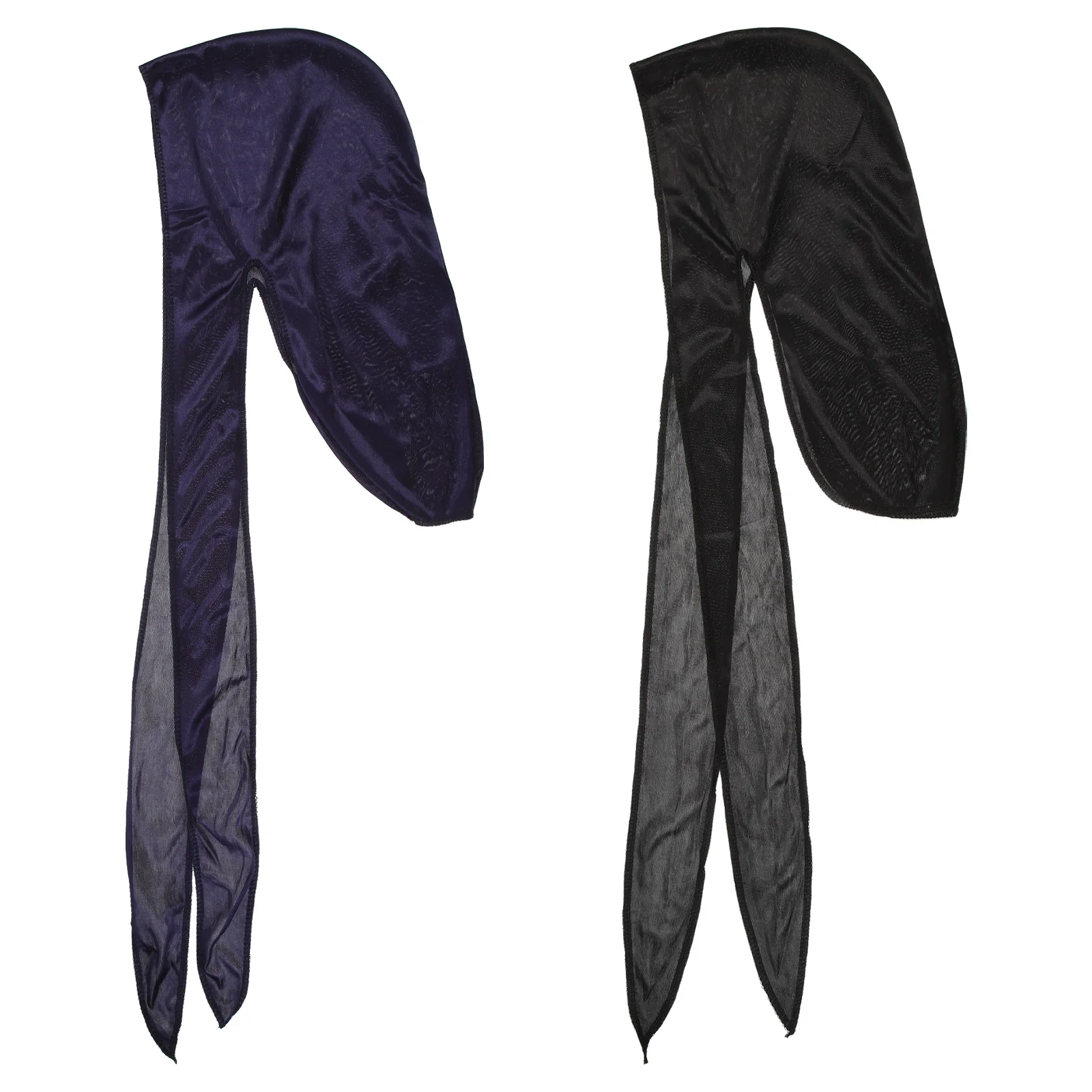 

2pcs Long Tail Pirate Hats Kids Hair Care Caps Cosplay Party Head Wraps Bath Unisex Multipurpose Lightweight Travel