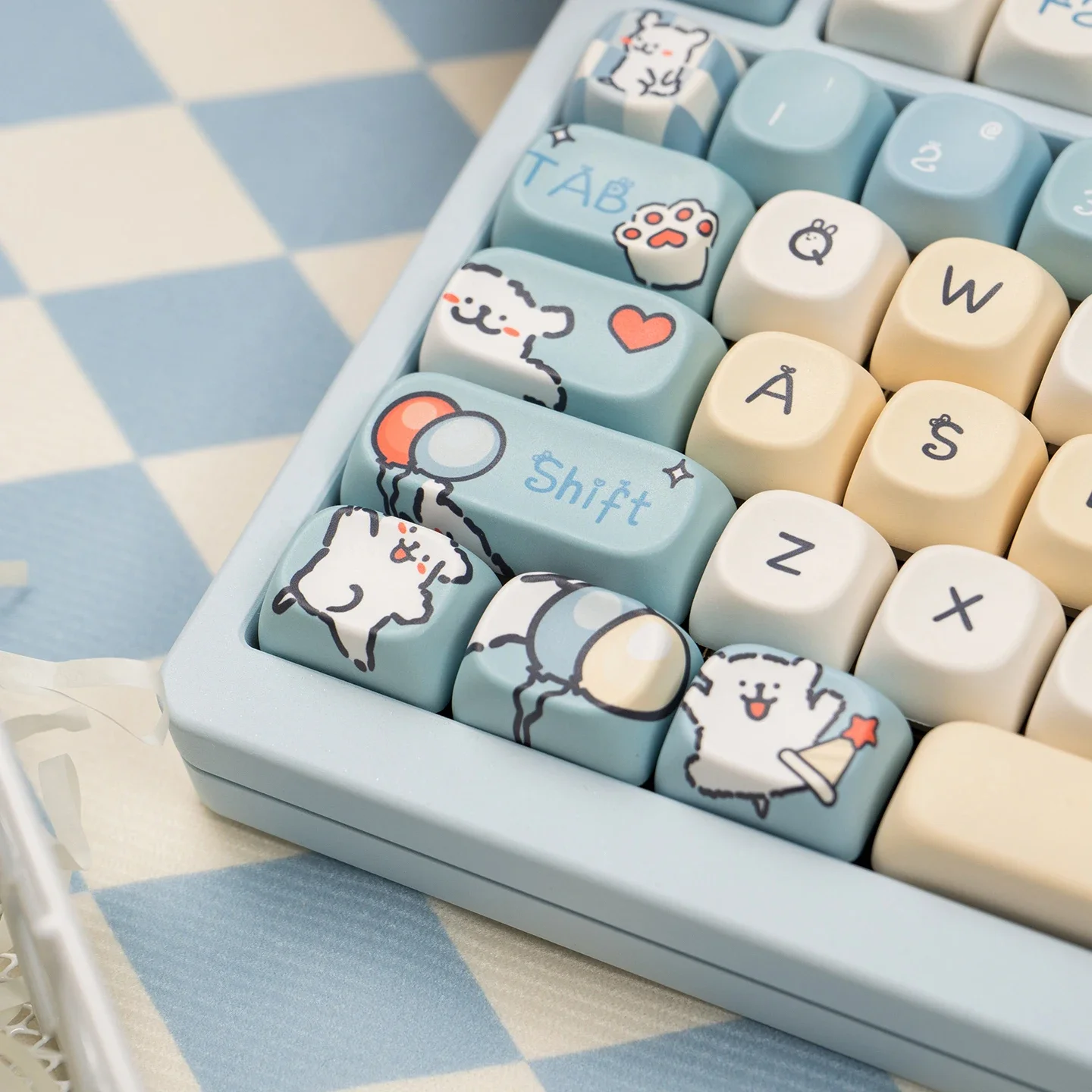 جرو لوحة المفاتيح الميكانيكية أغطية المفاتيح لطيف جولة PBT التسامي الساخن مخصص MOA عالية التكيف Wooting