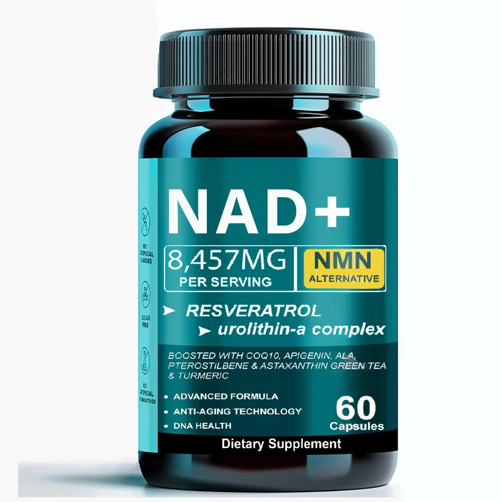 

NAD Supplement 8457mg, Plus for Energy, Focus, Skin & Anti-Aging Support - NMN Alternative Liposomal + Green Tea, 60 Capsules