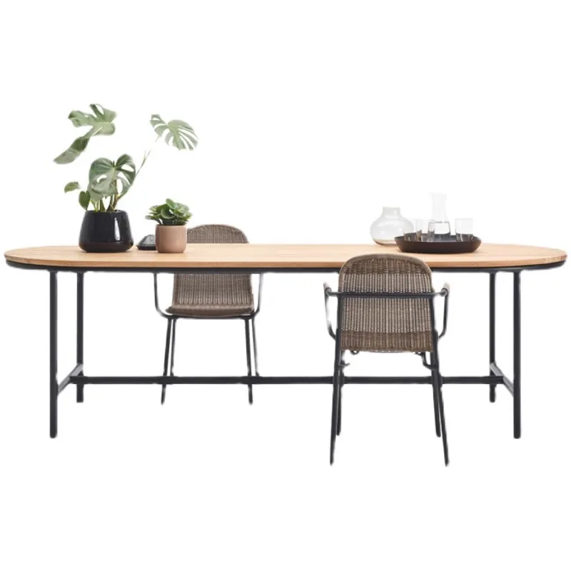 

Outdoor rattan tables and chairs, waterproof and sunscreen, modern minimalist furniture