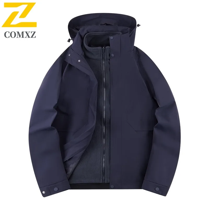 سترة COMXZ للرجال لتسلق الجبال بتصميم سميك مريح للاستخدام الخارجي مقاوم للرياح في الشارع معاطف شتوية خفيفة الوزن ومريحة #5