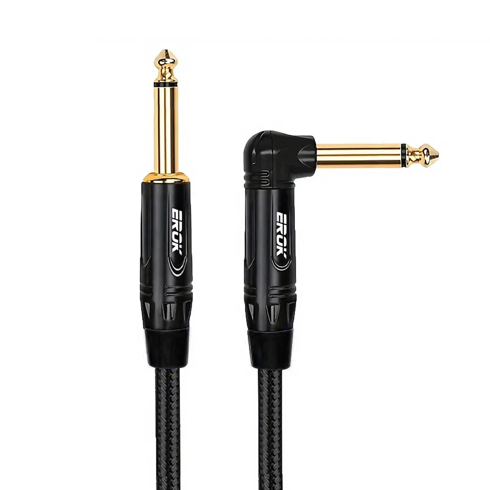 EROK Guitar Cable - 1/4 Inch Straight to Right Angle Instrument Cable - Professional Electric Guitar Cord and Amp Cable ﻿