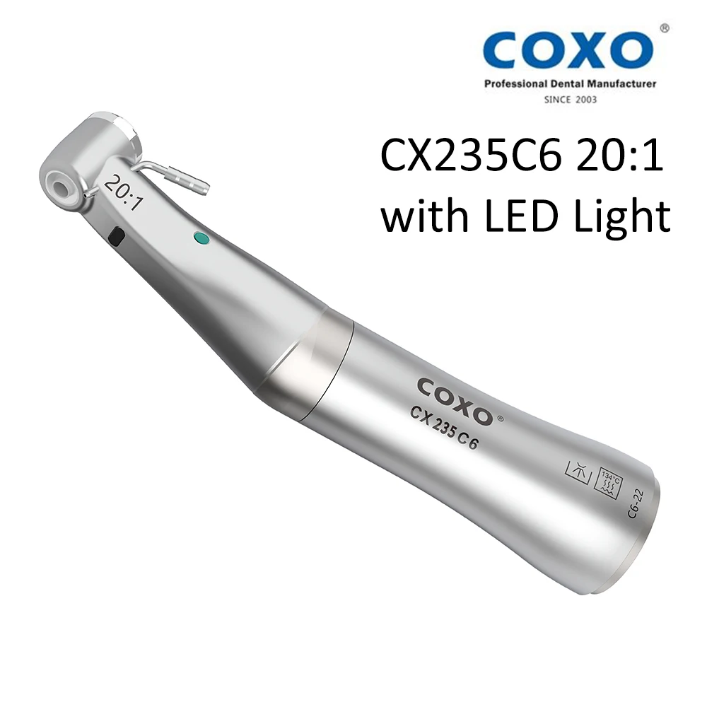 COXO Dental Implant Contra Angle Low Speed Handpiece Odontologia Implant Surgery with LED Light Dentistry COXO CX235C6