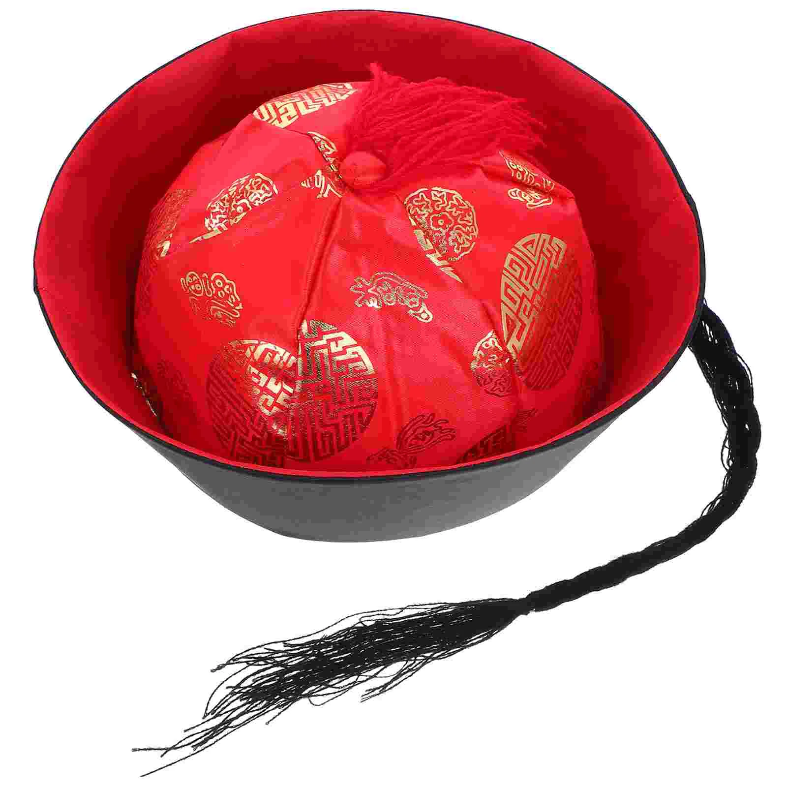 Ancient Palace Headdress Hat Wide Brimmed Sun Women Party Hats for Kids Hanfu Decoration Braid Child