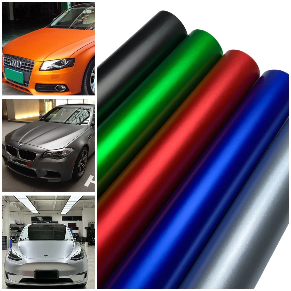 

Матовая атласная металлическая виниловая пленка, самоклеящаяся упаковочная наклейка, фольга для наклейки на мотоцикл, автомобиль
