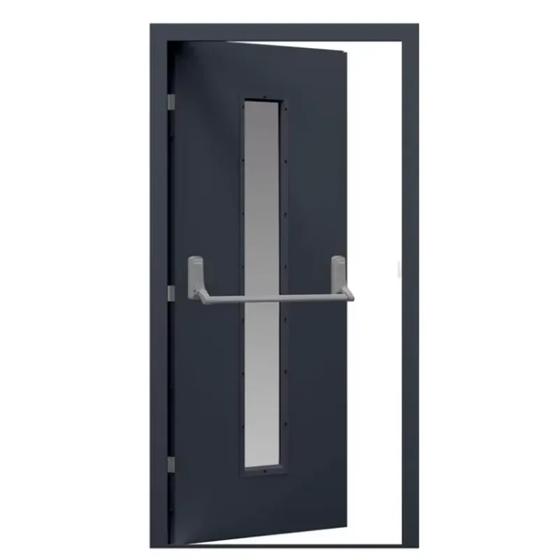 Commercial Stainless Steel Emergency Exit Door With Crash Bar Fire Rated Metal Safety Entrance For Project Construction Use