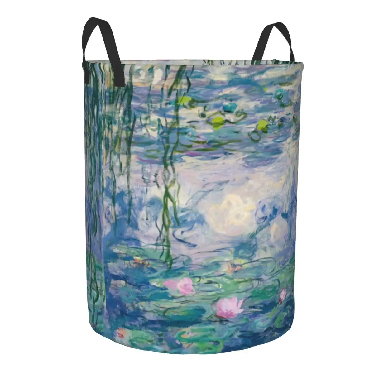 Water Lilies Claude Monet Fine Art Laundry Basket Collapsible French Painter Art Clothes Hamper for Baby Kids Toys Storage Bin