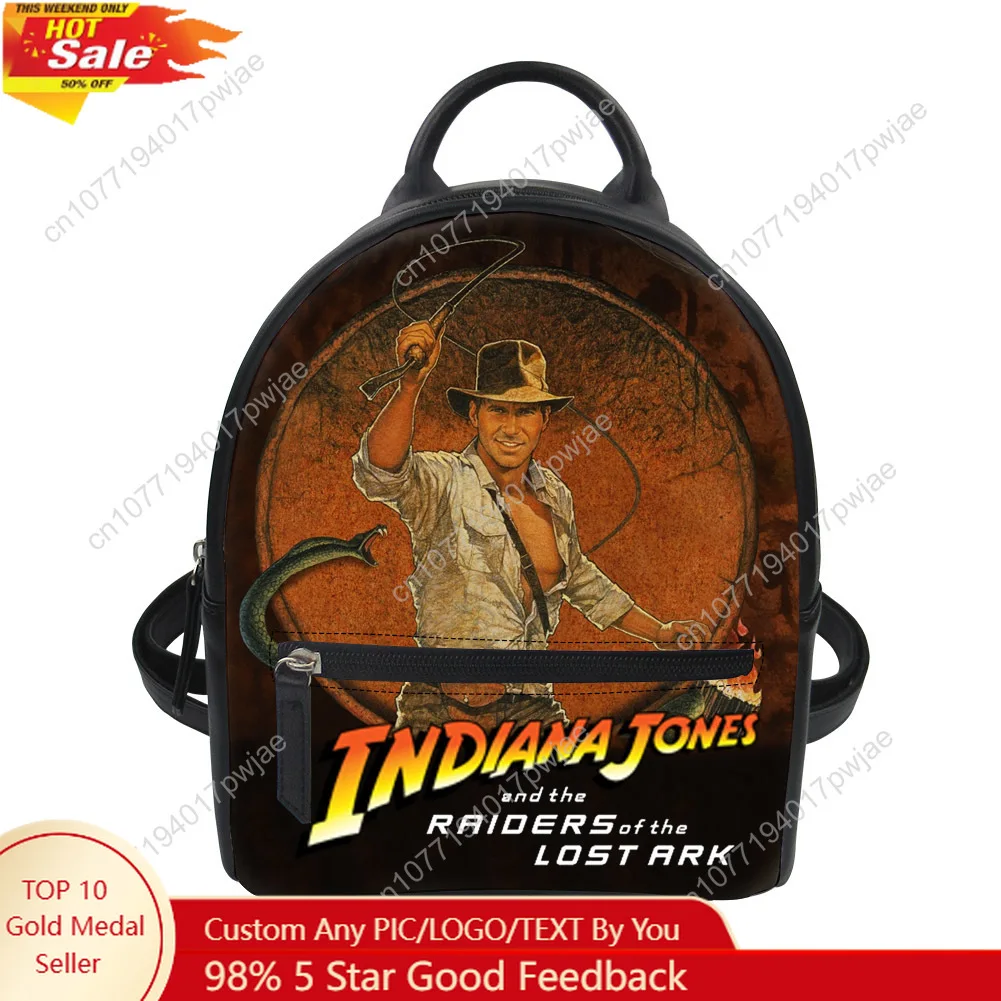 

Indiana Jones Raiders of The Lost Ark Custom Mini Small Backpack Purse Carter Schoolbags Double Shoulder Bag Mini Travel Bag
