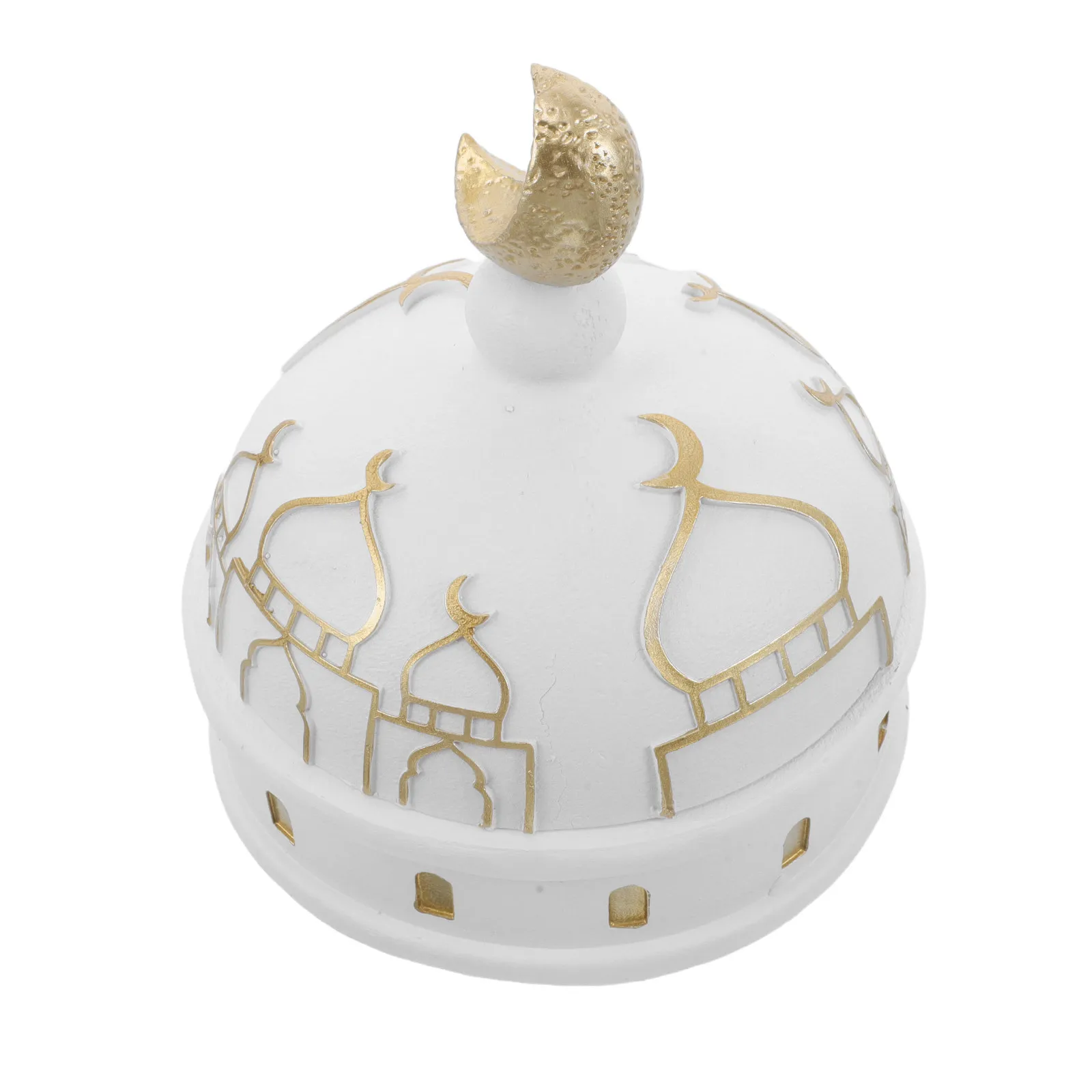 Ramadan Eid Mubarak Resin Jewelry Storage Box Hollow Design Tabletop Decor Candy Serving Tray Islamic Home
