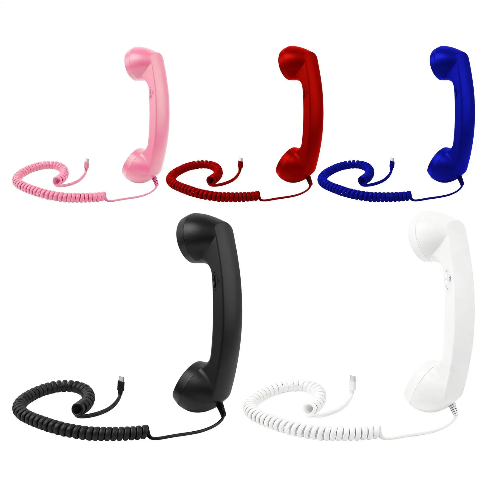 Type-C Retro Phone Handset Radiation Proof Telephone Handset Cell Phone Receiver with Mic for Cell Phones, Smartphone
