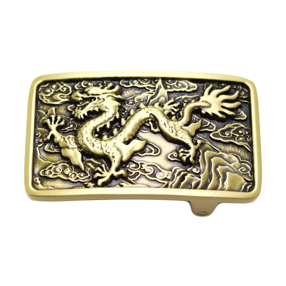 

Antique Finish Retro Men's 100% Solid Brass Copper Belt Buckle for Men,Vintage,Dragon