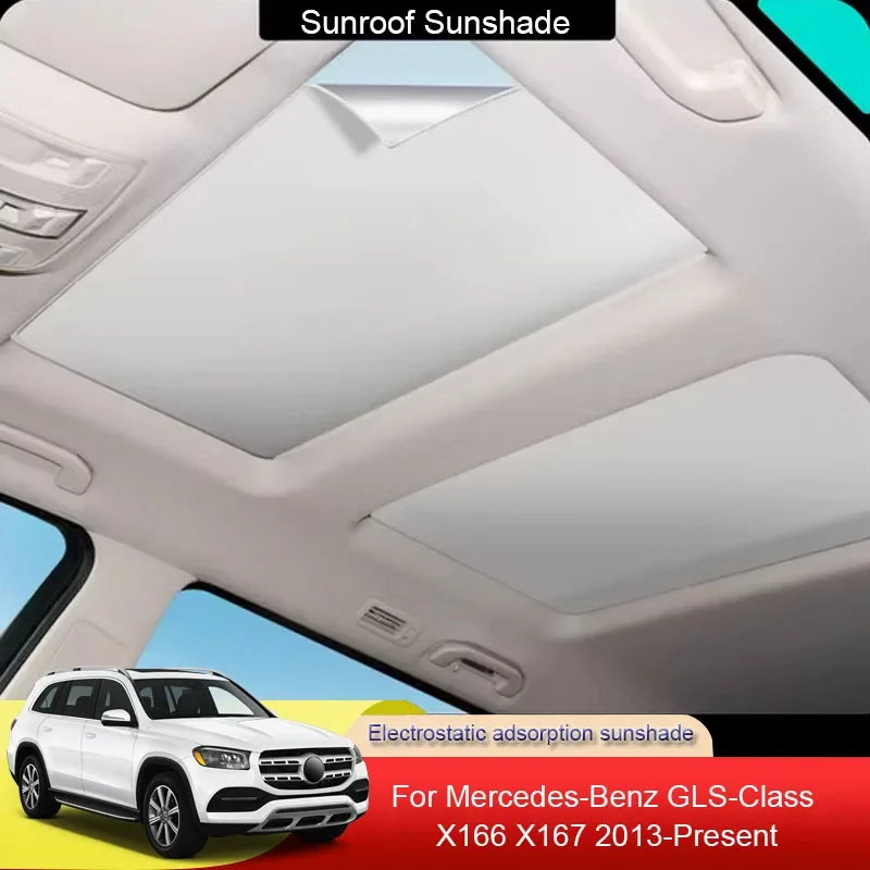 Car Electrostatic Adsorption Sunroof Sunshade Heat Insulation Internal Accessory For Mercedes-Benz GLS-Class X166 X167 2013-2025